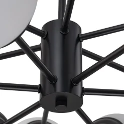 Modern Black Opal Glass Globe Sputnik Chandelier