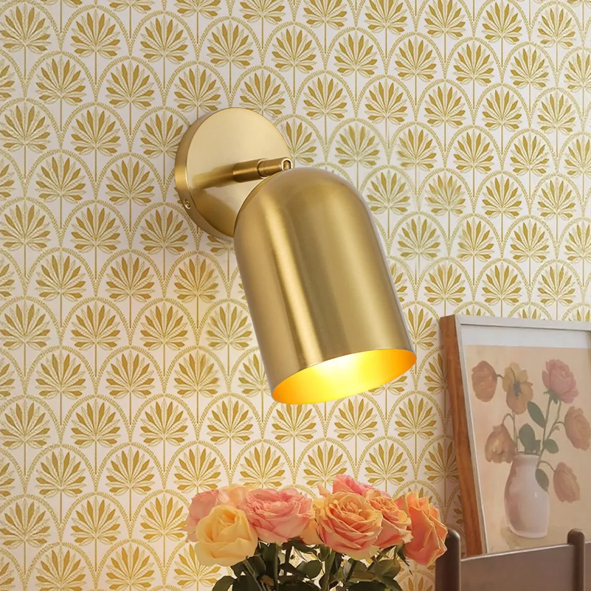 Modern Brass Adjustable Single Ceiling Spotlight Wall Light