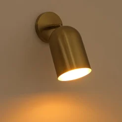 Modern Brass Adjustable Single Ceiling Spotlight Wall Light