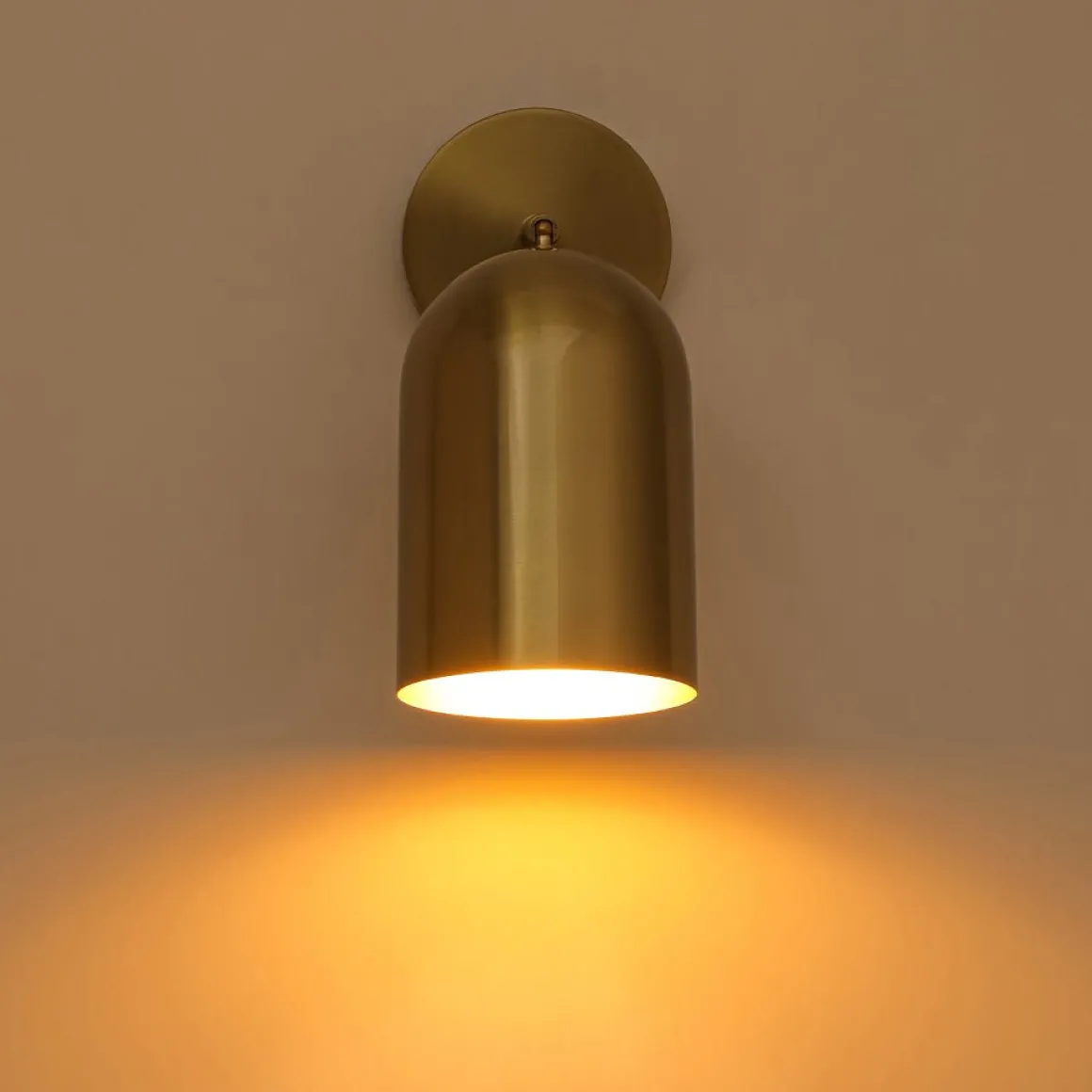 Modern Brass Adjustable Single Ceiling Spotlight Wall Light