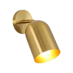 Modern Brass Adjustable Single Ceiling Spotlight Wall Light
