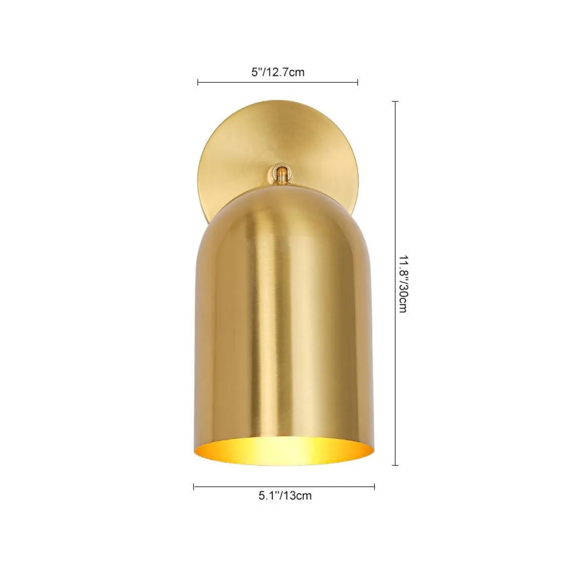 Modern Brass Adjustable Single Ceiling Spotlight Wall Light