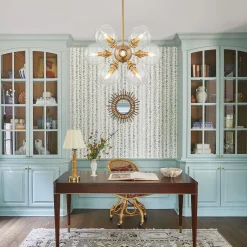 Modern Brass 12-Light Cluster Glass Globe Bubble Chandelier