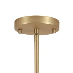 Modern Brass White Fabric Tapered Cage Pendant Light