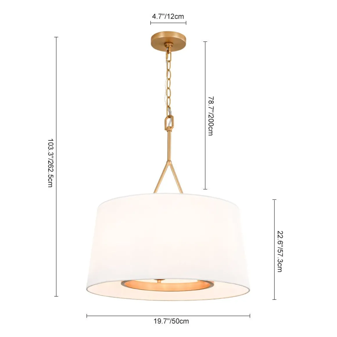 Modern Candle Style Fabric Wide Drum Cage Pendant Light