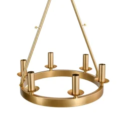 Modern Candle Style Fabric Wide Drum Cage Pendant Light