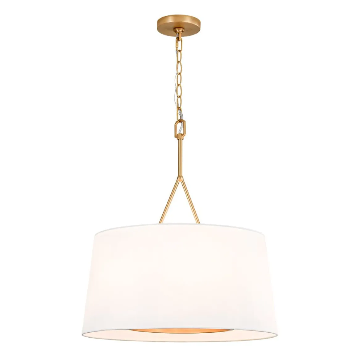 Modern Candle Style Fabric Wide Drum Cage Pendant Light