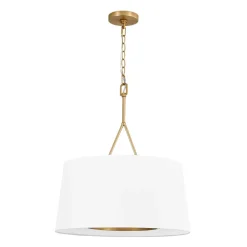 Modern Candle Style Fabric Wide Drum Cage Pendant Light