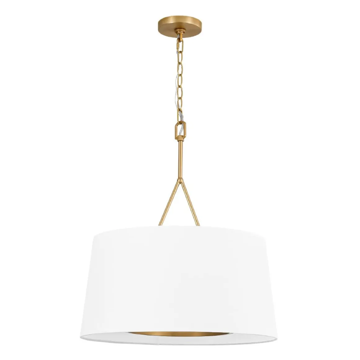 Modern Candle Style Fabric Wide Drum Cage Pendant Light