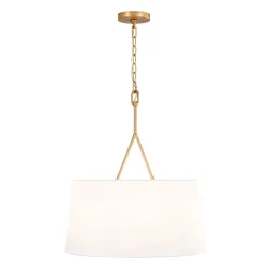 Modern Candle Style Fabric Wide Drum Cage Pendant Light