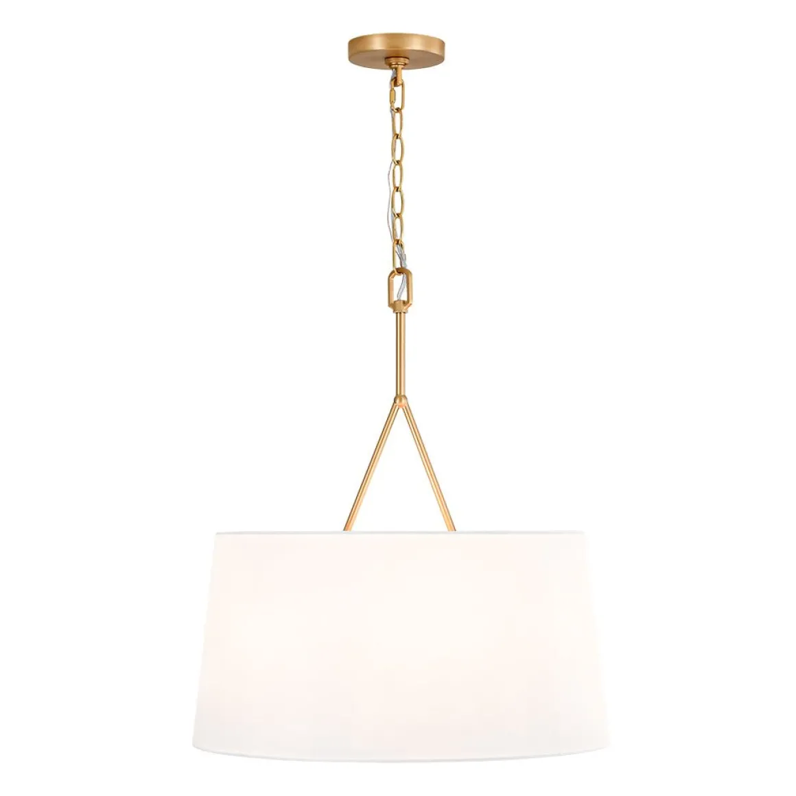 Modern Candle Style Fabric Wide Drum Cage Pendant Light