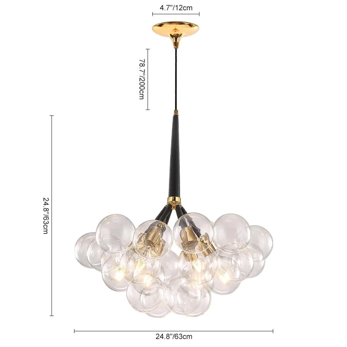 Modern Cluster Glass Bubble Chandelier