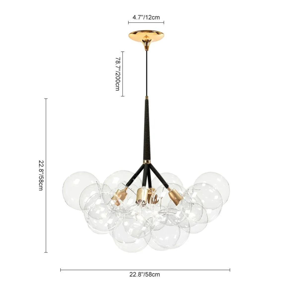 Modern Cluster Glass Bubble Chandelier