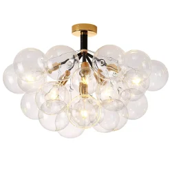 Modern Cluster Glass Bubble Chandelier / Semi Flush