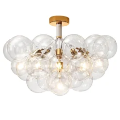 Modern Cluster Glass Bubble Chandelier / Semi Flush