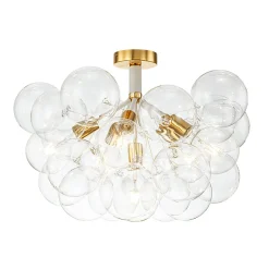 Modern Cluster Glass Bubble Chandelier / Semi Flush