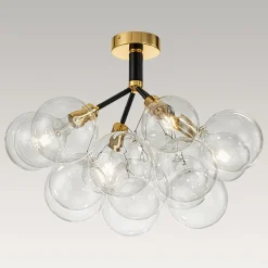 Modern Cluster Glass Bubble Chandelier / Semi Flush
