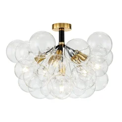 Modern Cluster Glass Bubble Chandelier / Semi Flush