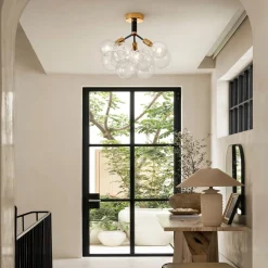 Modern Cluster Glass Bubble Chandelier / Semi Flush