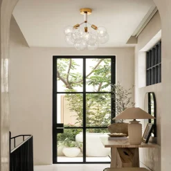Modern Cluster Glass Bubble Chandelier / Semi Flush