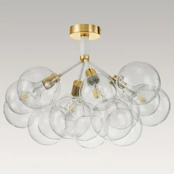 Modern Cluster Glass Bubble Chandelier / Semi Flush