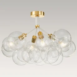 Modern Cluster Glass Bubble Chandelier / Semi Flush