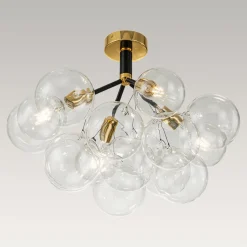 Modern Cluster Glass Bubble Chandelier / Semi Flush
