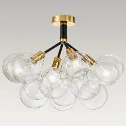 Modern Cluster Glass Bubble Chandelier / Semi Flush