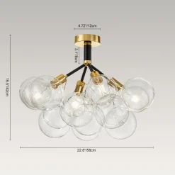 Modern Cluster Glass Bubble Chandelier / Semi Flush