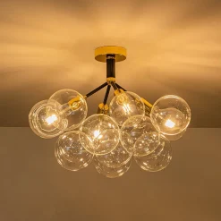 Modern Cluster Glass Bubble Chandelier / Semi Flush