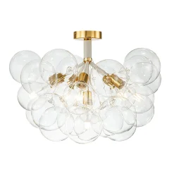 Modern Cluster Glass Bubble Chandelier / Semi Flush