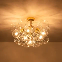 Modern Cluster Glass Bubble Chandelier / Semi Flush