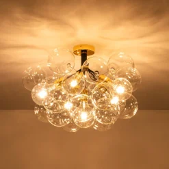 Modern Cluster Glass Bubble Chandelier / Semi Flush