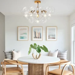 Modern Cluster Glass Bubble Chandelier / Semi Flush