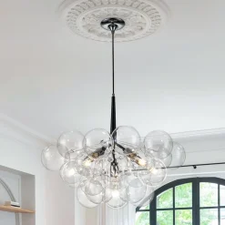 Modern Cluster Glass Globe Bubble Chandelier