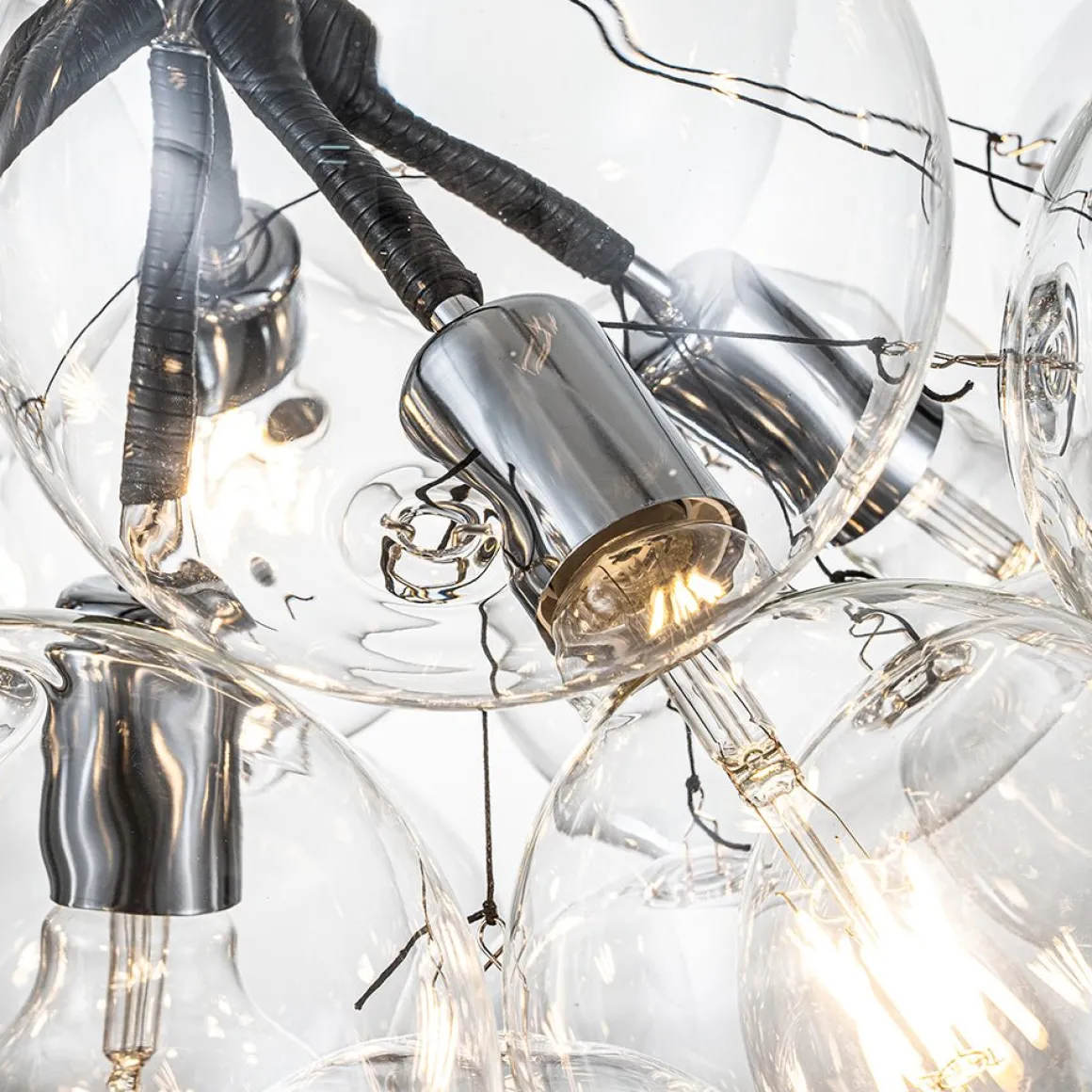 Modern Cluster Glass Globe Bubble Chandelier