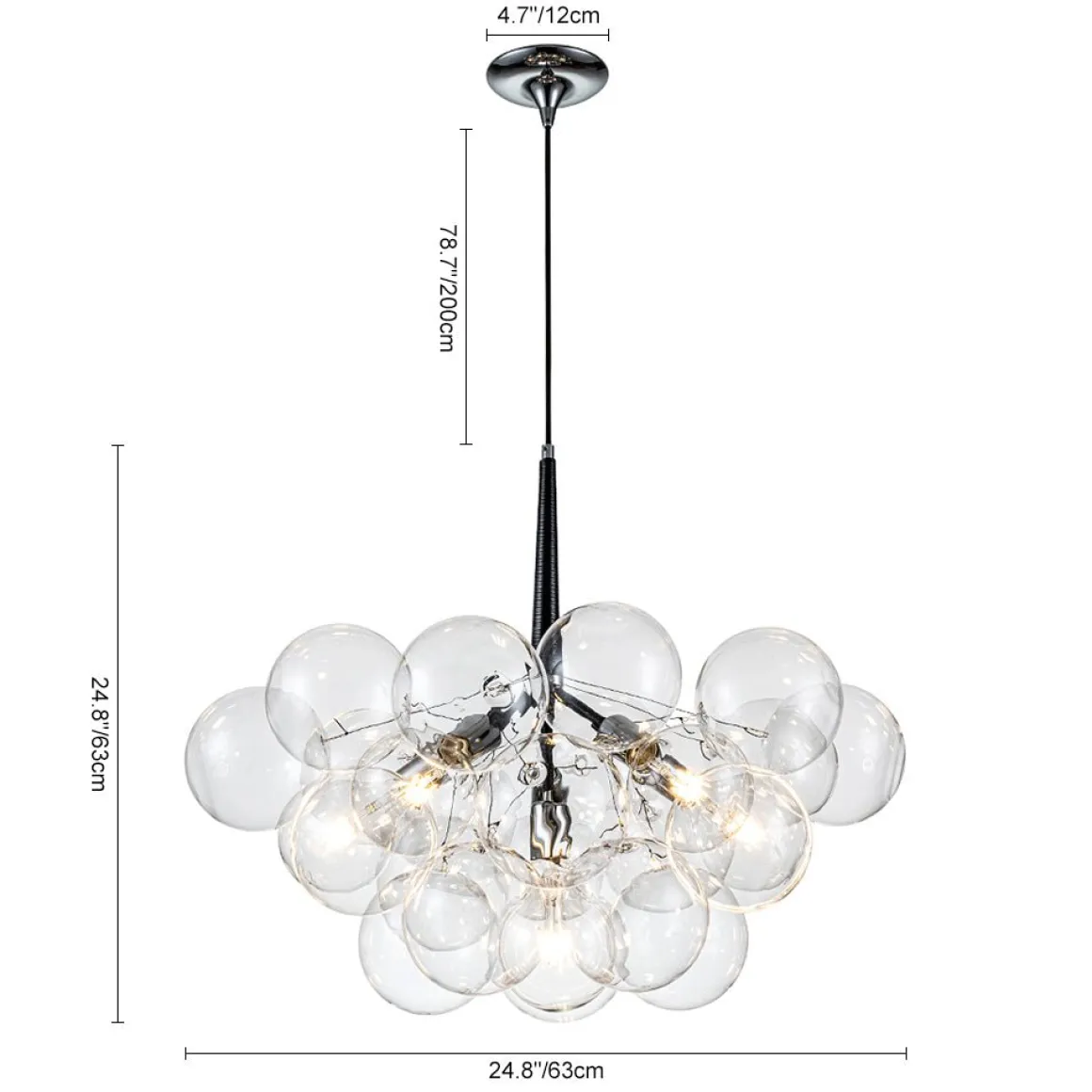 Modern Cluster Glass Globe Bubble Chandelier