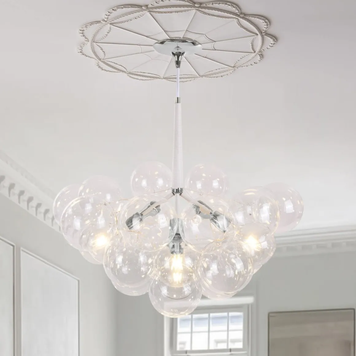 Modern Cluster Glass Globe Bubble Chandelier