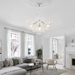 Modern Cluster Glass Globe Bubble Chandelier