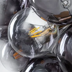 Modern Cluster Gradient Gray Glass Globe Bubble Chandelier