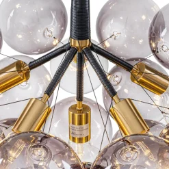 Modern Cluster Gradient Gray Glass Globe Bubble Chandelier