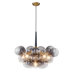 Modern Cluster Gradient Gray Glass Globe Bubble Chandelier