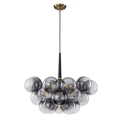 Modern Cluster Gradient Gray Glass Globe Bubble Chandelier