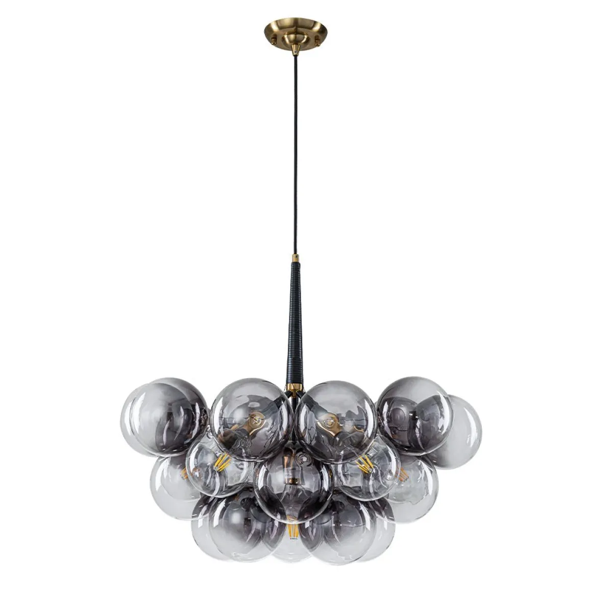 Modern Cluster Gradient Gray Glass Globe Bubble Chandelier