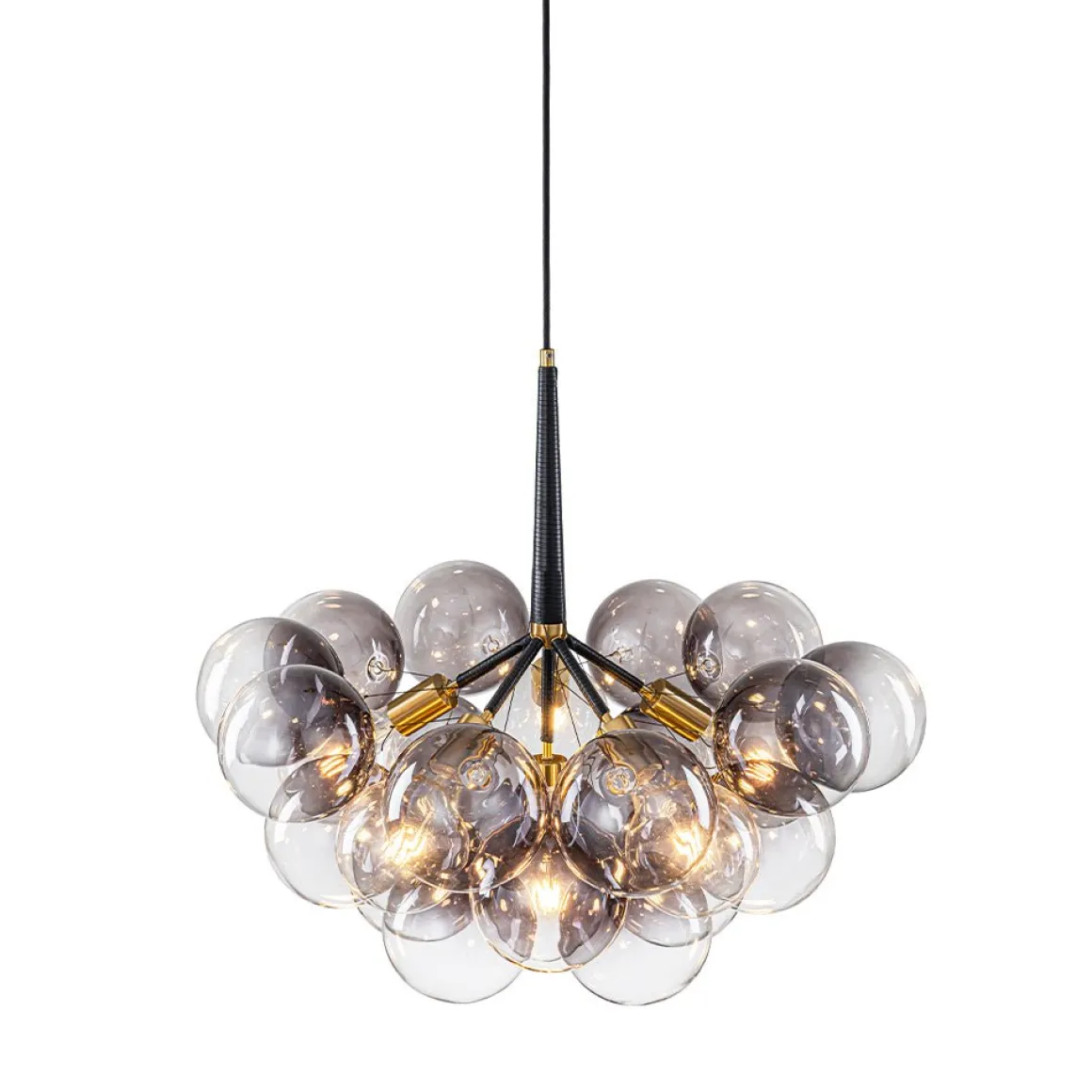 Modern Cluster Gradient Gray Glass Globe Bubble Chandelier