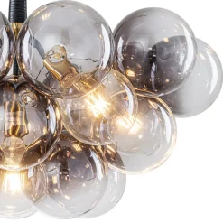 Modern Cluster Gradient Gray Glass Globe Bubble Chandelier