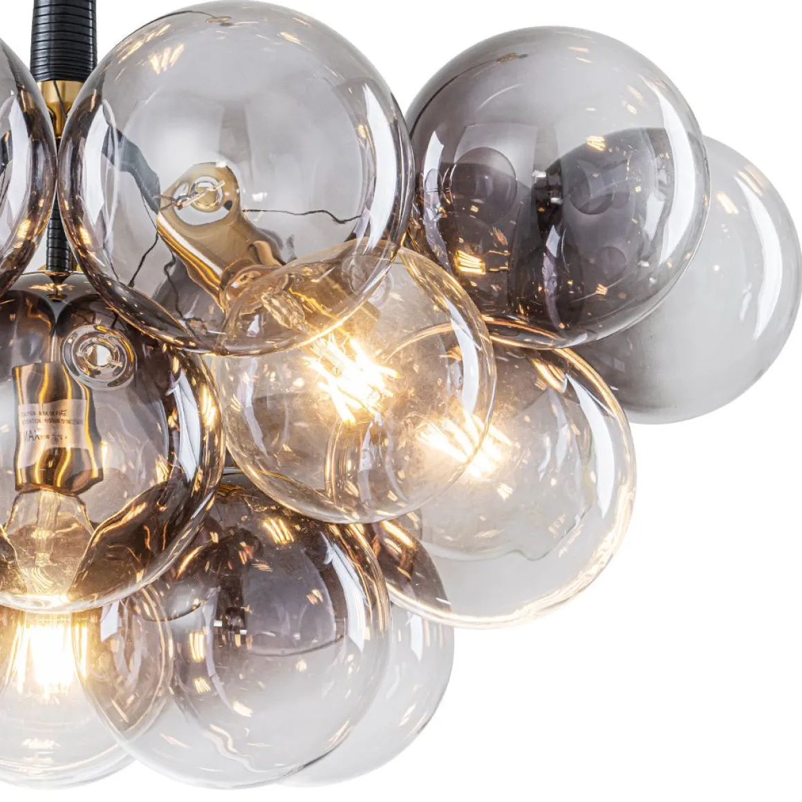 Modern Cluster Gradient Gray Glass Globe Bubble Chandelier