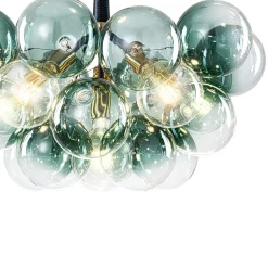 Modern Cluster Gradient Green Glass Globe Bubble Chandelier