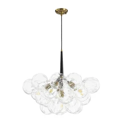 Modern Cluster Sculpture Texture Glass Globe Bubble Chandelier