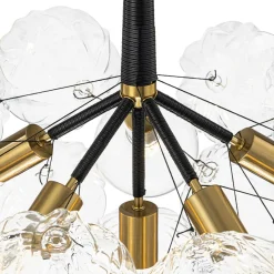 Modern Cluster Sculpture Texture Glass Globe Bubble Chandelier